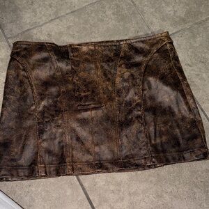 Forever 21 Distressed Brown Mini Skirt